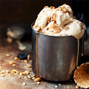 American Burnt Caramel Bourbon Ice Cream Dessert