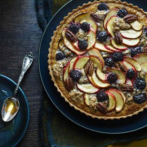 American Butterscotch Apple and Blackberry Crumble Tart Dessert