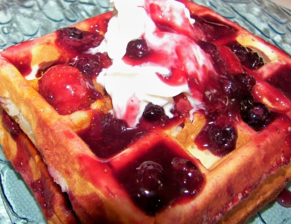 American Berry Birthday Waffles Dessert