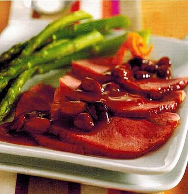 Australian Ham with Fruited Bourbon Sauce Appetizer