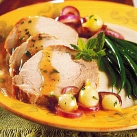 Pork Loin with Sherry and Red Onions recipe
