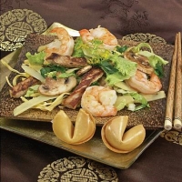 Chinese Pork and Shrimp Chow Mein Stir-fry Appetizer