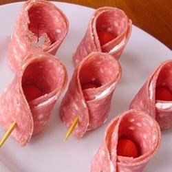 American Salami and Tomato Folds Recipe Appetizer