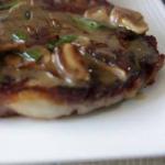 American Steak with Mushrooms Shitake Appetizer