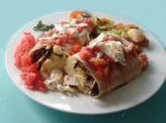American Crepes With Feta Scrambled Eggs  Salsa Appetizer