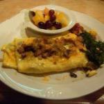 American Egg Omelet with Ham and Cheese Dinner