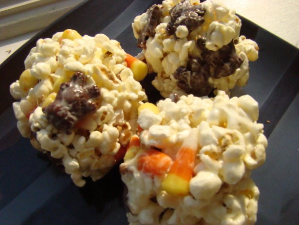 American Loaded Candy Popcorn Balls Appetizer