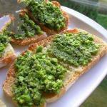 Italian Bruschetta with Peas and Mint Appetizer