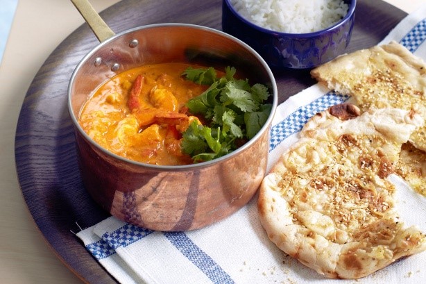 Indian Indian Prawn And Chickpea Curry With Currysalt Naan Recipe Dinner