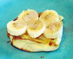 American English Muffins Topped With Bananas and Cinnamon Sugar Breakfast