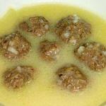 American Jouvarlakia greek Soup with Meatballs Appetizer