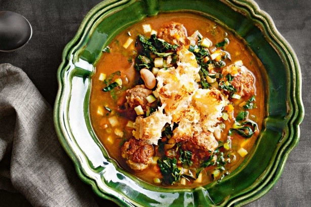 Italian Ribollita With Italian Pork Meatballs Recipe Appetizer