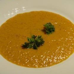 American soup Cream of Pumpkin with Bananen Soup