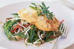 American Asianstyle Fried Egg On Bean Sprout Salad Recipe Appetizer