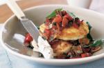 American Cottage Cheese Pancakes With Roasted Capsicum Salsa lowfat Recipe Appetizer