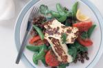 American Warm Lentil and Sugar Snap Salad With Haloumi Recipe Appetizer