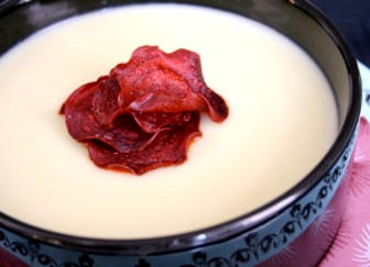 Canadian Cauliflowerparsnip Soup with Beet Crisps Recipe Appetizer