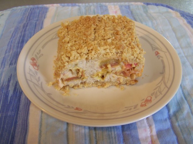 American Cream Cheese Rhubarb Bars Dessert