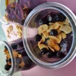 British Cream Bilberries Cocoa in the Coconut Milk and Toasted Almonds Breakfast