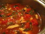 American Chicken Soup With Spinach Eggplant  Tomato Dinner