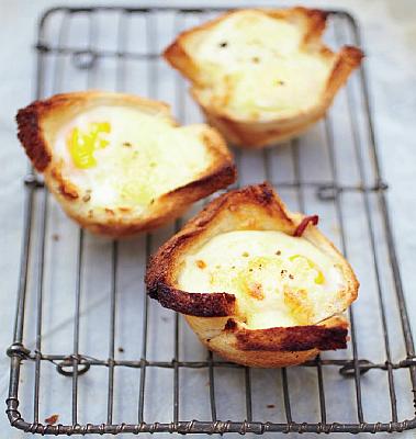 French Croque Madame Muffins Appetizer