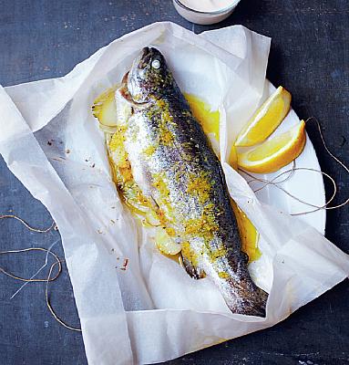 French Truite En Papillote Avec Fenouil Citron Et Creme Fraiche Appetizer