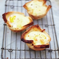 French Croque Madame Muffins Appetizer