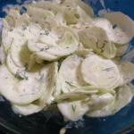 American Cucumber Salad with Cream Herb Dressing Appetizer