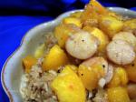 American Sauteed Sea Scallops With Caramelized Peaches Dinner