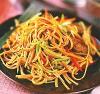Chinese Cold Sesame Noodles and Vegetables Dinner