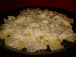 Italian Ravioli With a Wild Mushroom Creamy Alfredo Sauce Dinner