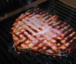 American Grilled Ham Steak With Peppered Peach Glaze Dinner