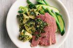 British Balsamic Corned Beef With Parsley Relish Recipe Appetizer