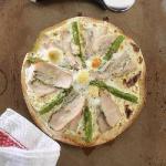 American Pizza of Pavita Asparagus and Eggs Dinner