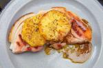 American Ham Steaks with Peppered Pineapple Appetizer