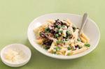 American Penne With Pancetta Treviso And Peas Recipe Appetizer