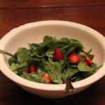 American Salad of Fresh Spinach and Strawberries Dessert