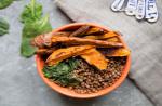 American Sweet Potato Lentil and Spinach Bowl Dinner