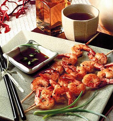 Chinese Asian Honey Tea Grilled Prawns BBQ Grill