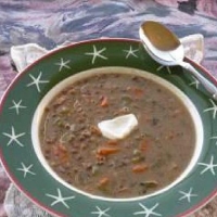 Creamy Vegetarian Lentil-mushroom Soup recipe