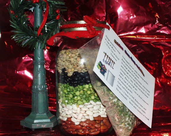 American Rainbow Bean Soup Mix in a Quart Jar Appetizer