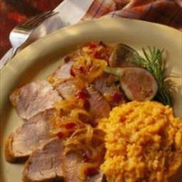 Chilean Spirited Pork Tenderloin with Fig and Chipolte Onions Alcohol