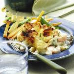American Fish and Prawns with Potato Hood Appetizer
