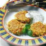 American Vegetables Patties with Coriander Sauce Appetizer