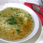 American Chicken Soup with Angel Hair Pasta Appetizer