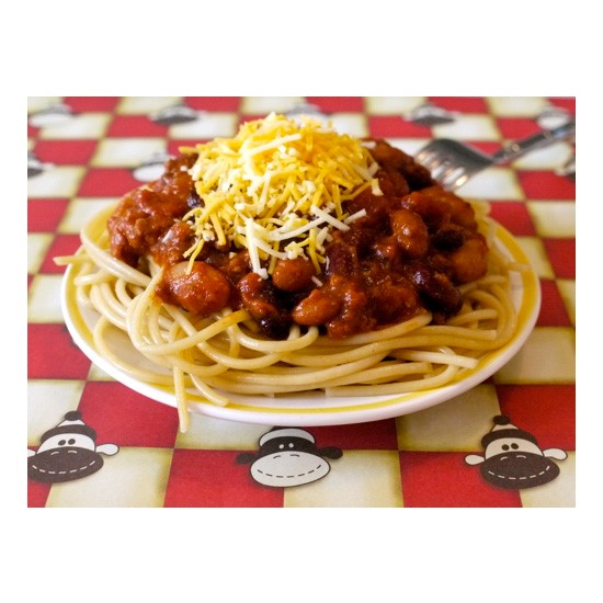 American Four Bean Chili Spaghetti Dinner