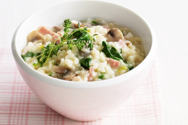 American Leek Mushroom and Bacon Risotto Recipe Appetizer