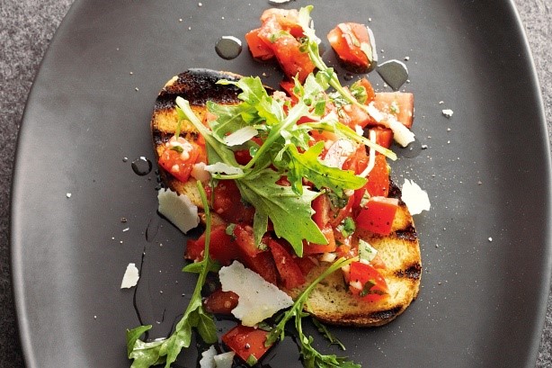 American Tomato and Rocket Bruschetta Recipe Appetizer