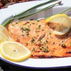 Australian Salmon on the Grill in Soy Marinade Dinner