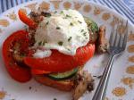 Canadian Poached Eggs on Roasted Veggies Appetizer